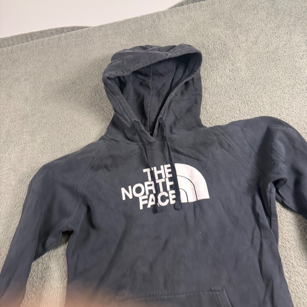 The North Face Womens Black Logo Pullover Hoodie Sweatshirt Medium M